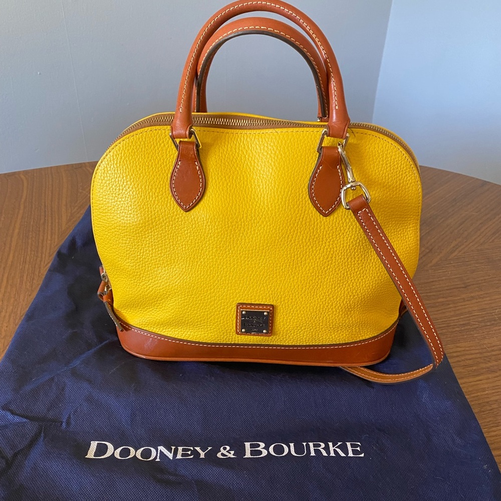 Dooney & Bourke Women’s Pebble Leather Zip Zip Satchel YELLOW